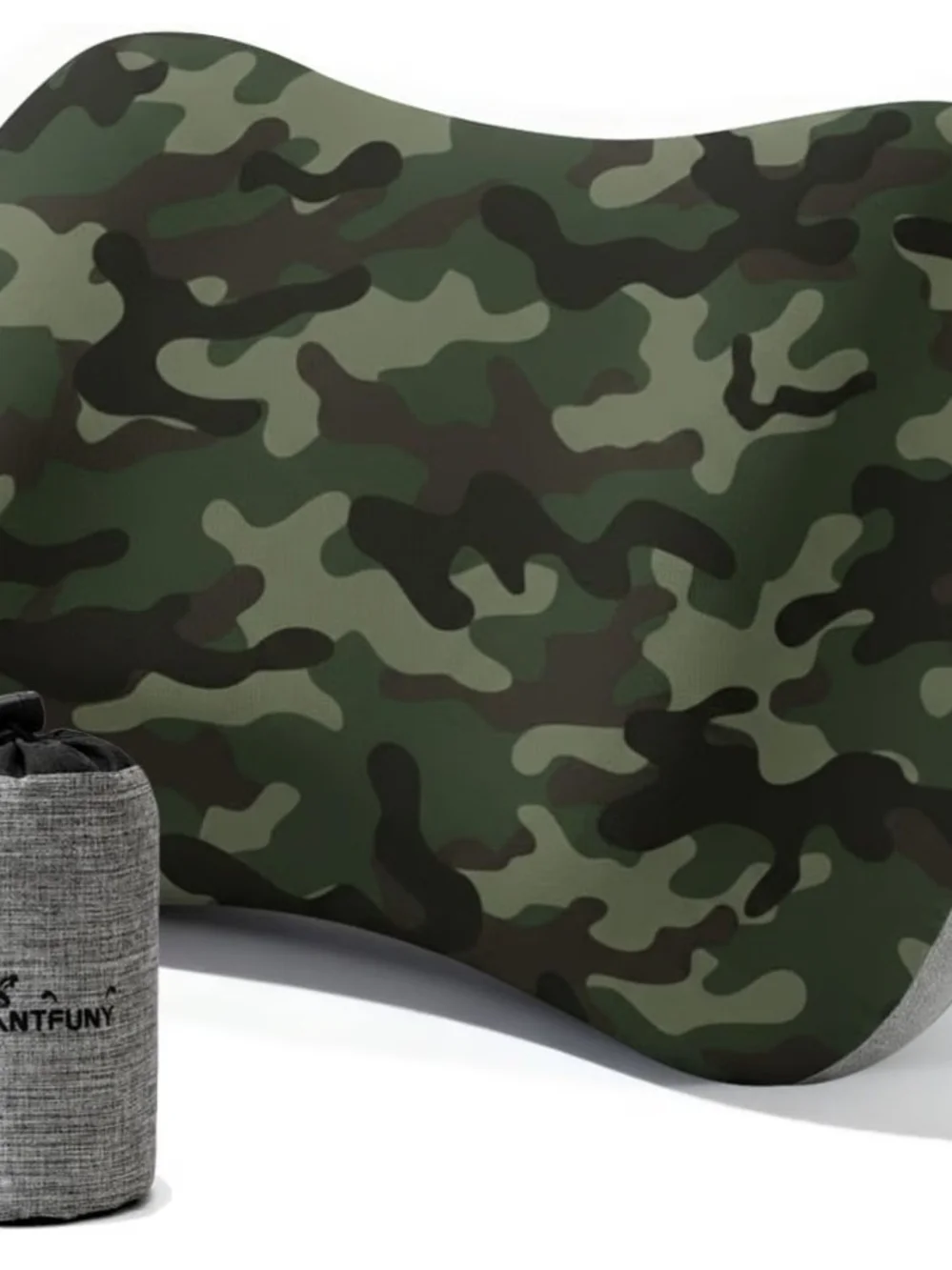 Inflatable Neck Pillow for Camping Backpacking - Green Camo